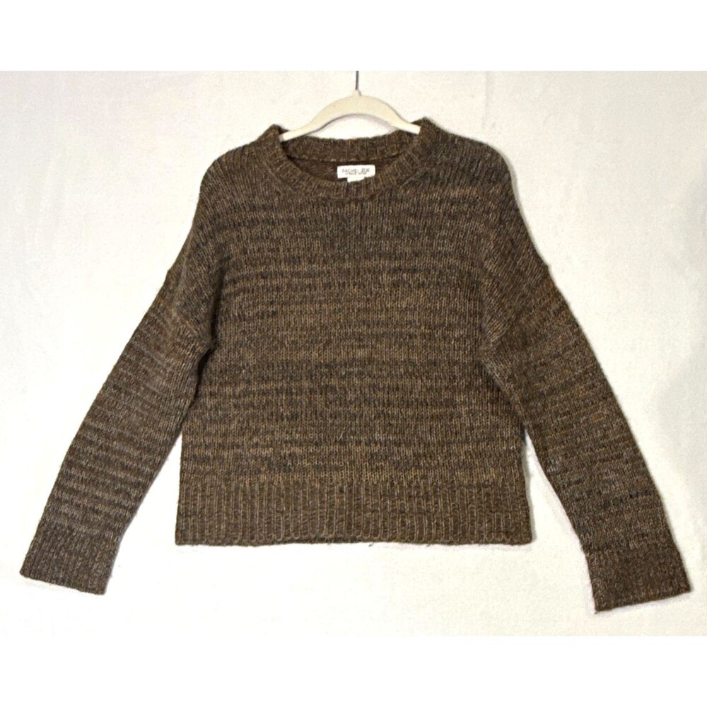 Rachel Zoe Women's Sz M Brown Marled ALPACA-WOOL Blend Sweater Whimsigoth SOFT!
